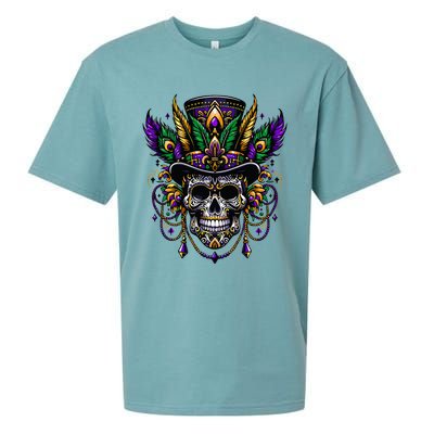 Mardi Gras Skull Hat New Orleans Witch Doctor Voodoo  Sueded Cloud Jersey T-Shirt