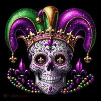 Mardi Gras Sugar Skull Costume Mardi Gras Premium T-Shirt