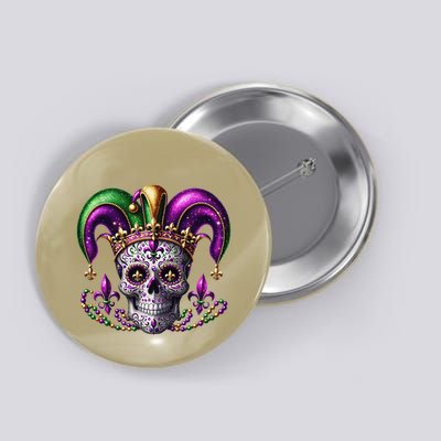 Mardi Gras Sugar Skull Costume Mardi Gras Button