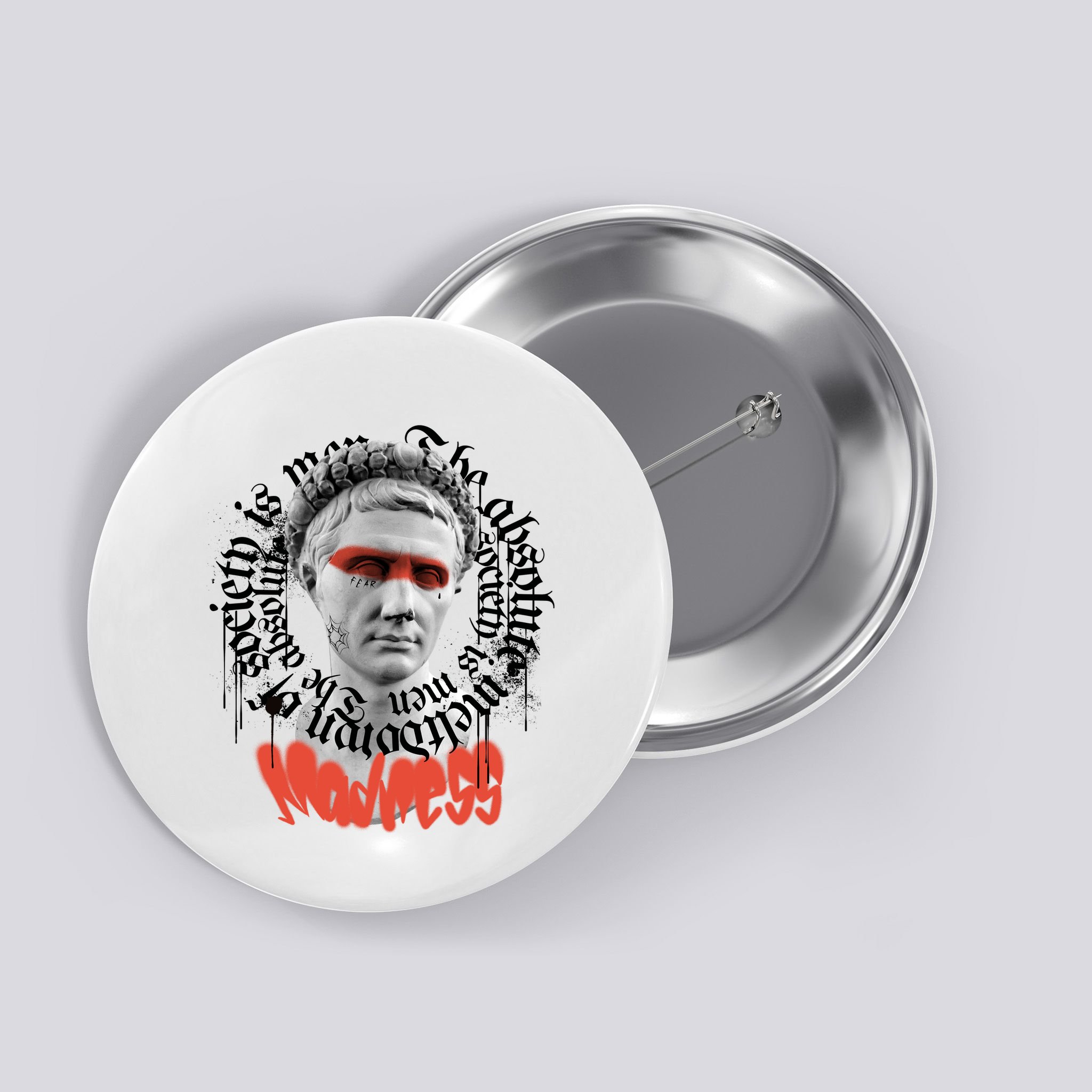 Madness Graffiti Statue Button