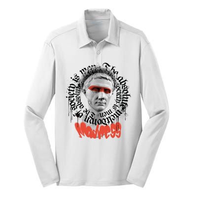 Madness Graffiti Statue Silk Touch Performance Long Sleeve Polo