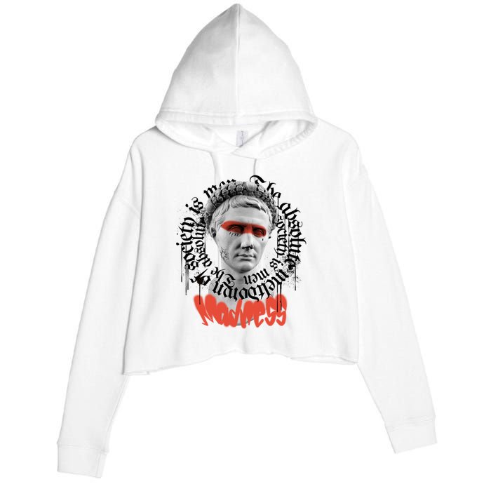 Madness Graffiti Statue Crop Fleece Hoodie