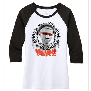 Madness Graffiti Statue Women's Tri-Blend 3/4-Sleeve Raglan Shirt