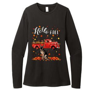 Maple German Shepherd Dog Leaf Fall Autumn Red Truck Gift Womens CVC Long Sleeve Shirt