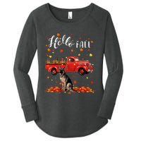 Maple German Shepherd Dog Leaf Fall Autumn Red Truck Gift Women's Perfect Tri Tunic Long Sleeve Shirt