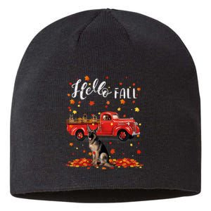 Maple German Shepherd Dog Leaf Fall Autumn Red Truck Gift Sustainable Beanie