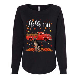 Maple German Shepherd Dog Leaf Fall Autumn Red Truck Gift Womens California Wash Sweatshirt