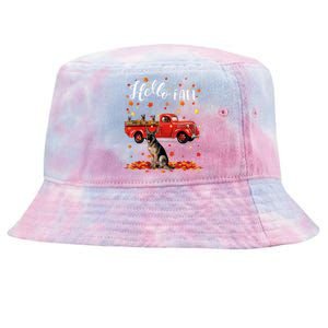 Maple German Shepherd Dog Leaf Fall Autumn Red Truck Gift Tie-Dyed Bucket Hat