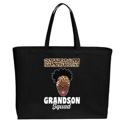 Meemaw Grandson Squad Grandma Gift Cotton Canvas Jumbo Tote