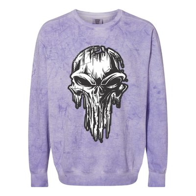 Military Grunge Skull Colorblast Crewneck Sweatshirt