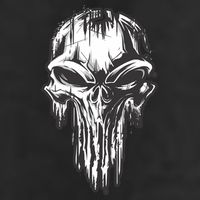 Military Grunge Skull 7 Panel Mesh Trucker Snapback Hat