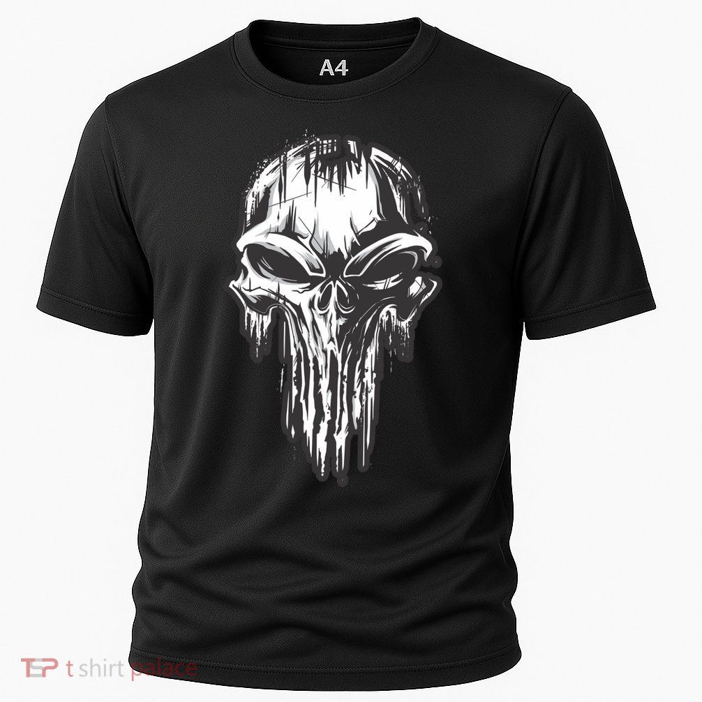 Military Grunge Skull Cooling Performance Crew T-Shirt