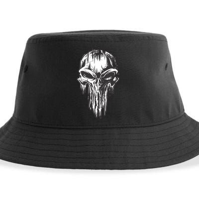 Military Grunge Skull Sustainable Bucket Hat