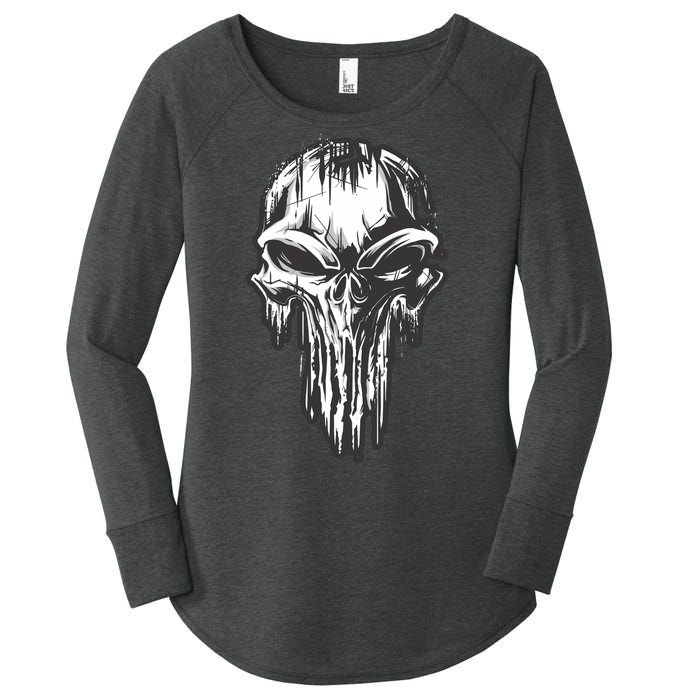 Military Grunge Skull Women's Perfect Tri Tunic Long Sleeve Shirt