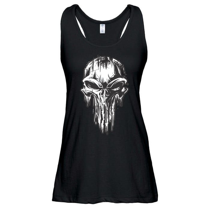 Military Grunge Skull Ladies Essential Flowy Tank