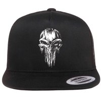 Military Grunge Skull Flatbill Hat