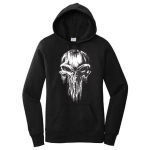 Military Grunge Skull Women's Pullover Hoodie