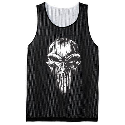 Military Grunge Skull Mesh Reversible Basketball Jersey Tank