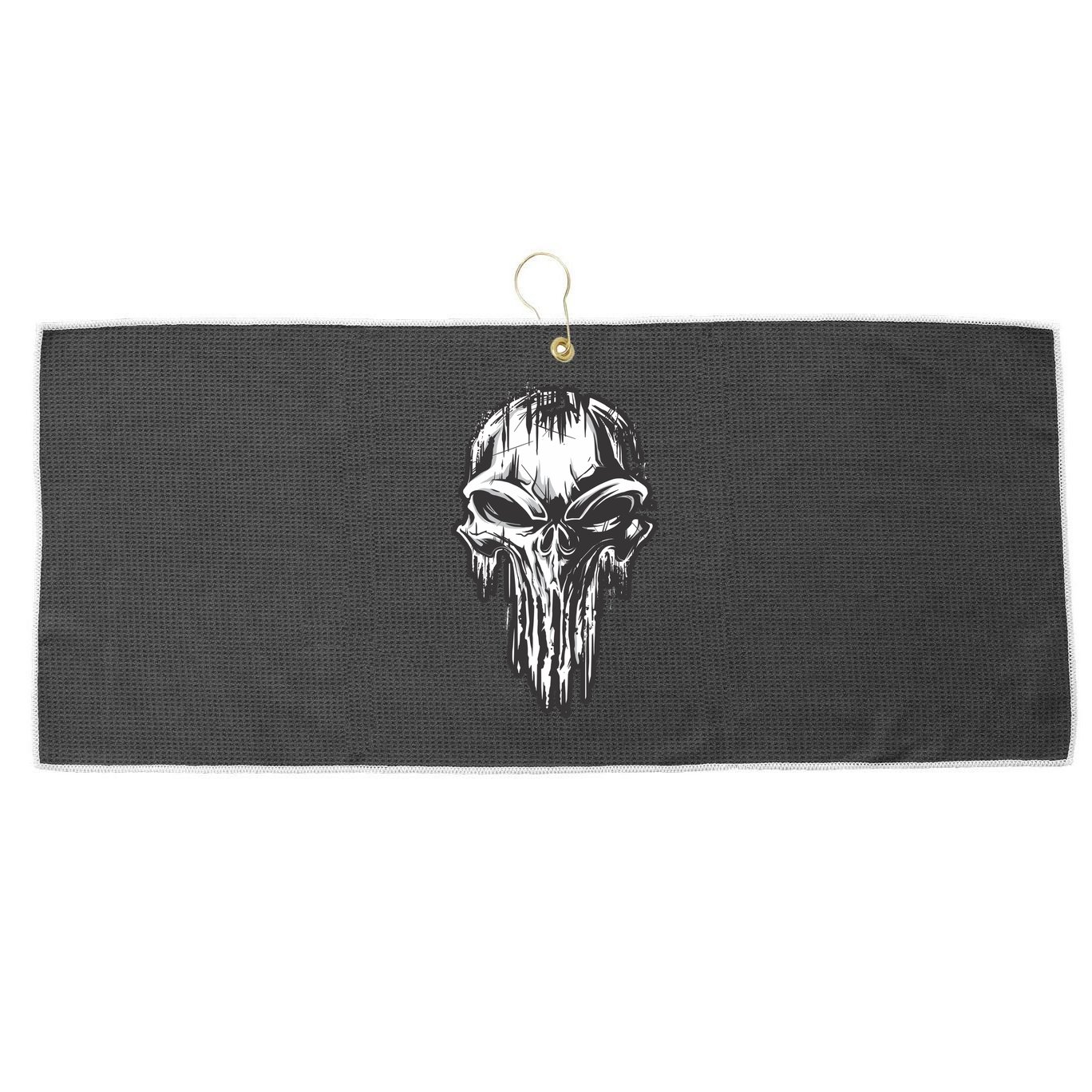 Military Grunge Skull Large Microfiber Waffle Golf Towel