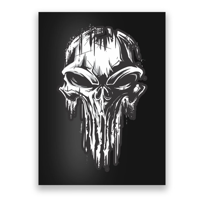 Military Grunge Skull Poster