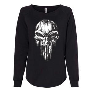 Military Grunge Skull Womens California Wash Sweatshirt