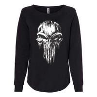 Military Grunge Skull Womens California Wash Sweatshirt