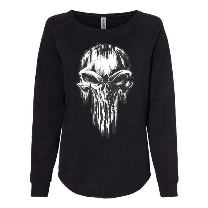 Military Grunge Skull Womens California Wash Sweatshirt