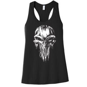 Military Grunge Skull Women's Racerback Tank