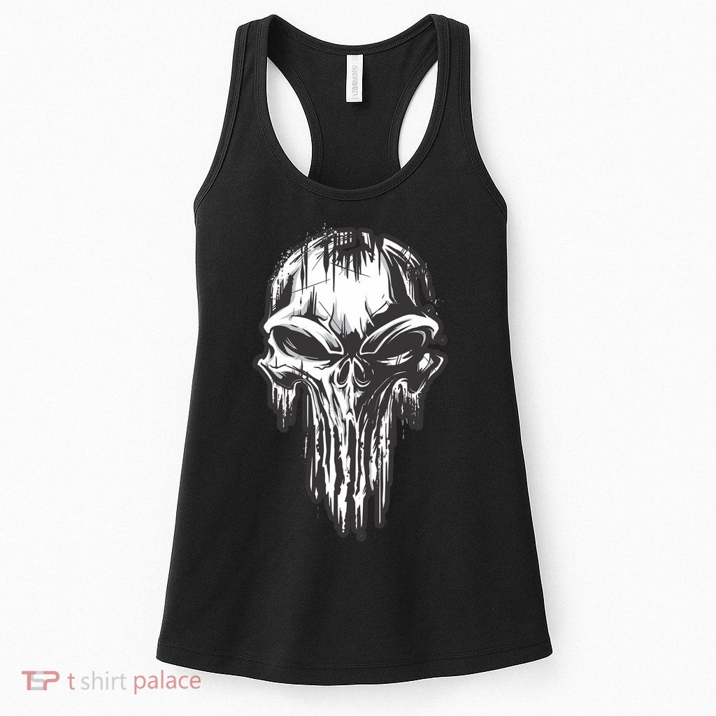 Military Grunge Skull Womens Tank Top