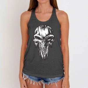 Military Grunge Skull Women's Knotted Racerback Tank