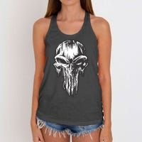 Military Grunge Skull Women's Knotted Racerback Tank