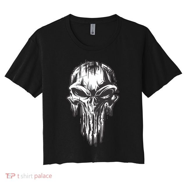 Military Grunge Skull Crop Top
