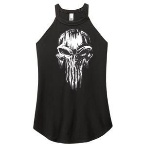 Military Grunge Skull Women's Perfect Tri Rocker Tank