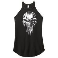 Military Grunge Skull Women's Perfect Tri Rocker Tank