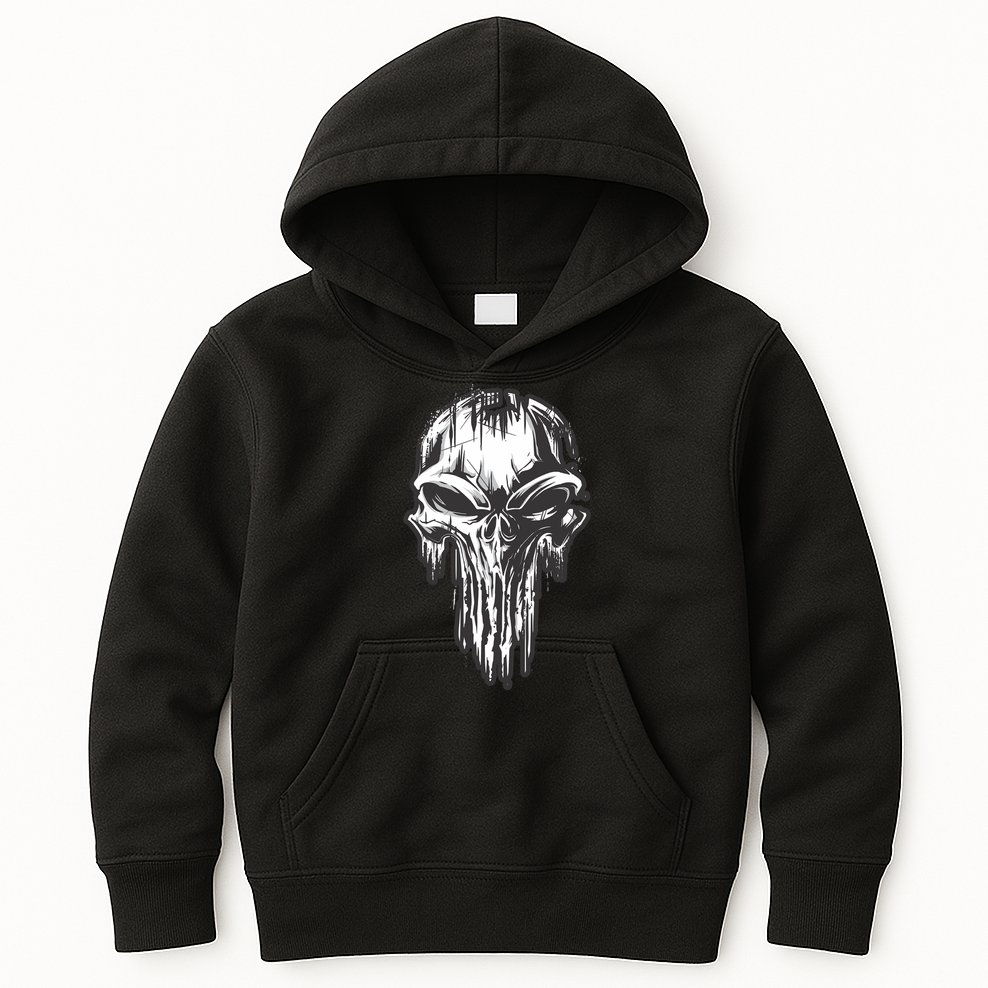 Military Grunge Skull Kids Hoodie
