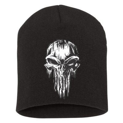 Military Grunge Skull Short Acrylic Beanie