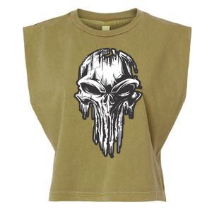 Military Grunge Skull Garment-Dyed Women's Muscle Tee