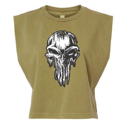 Military Grunge Skull Garment-Dyed Women's Muscle Tee