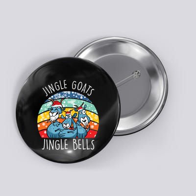 Merry Goatmas Santa Animal Farmer Farming Christmas Goat Button