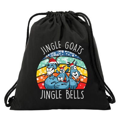 Merry Goatmas Santa Animal Farmer Farming Christmas Goat Drawstring Bag