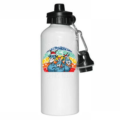 Merry Goatmas Santa Animal Farmer Farming Christmas Goat Aluminum Water Bottle 