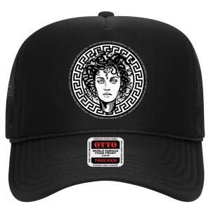 Medusa Gorgon Snake Head Greek Mythology Ancient Myth High Crown Mesh Back Trucker Hat