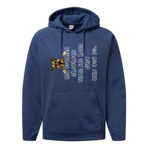 My German Shepherd Tilts His Head German Shepherd Gifts Performance Fleece Hoodie