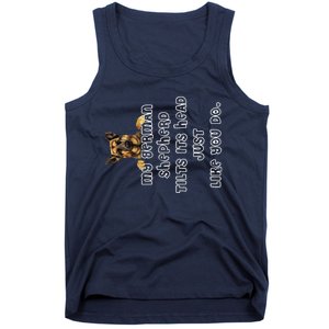 My German Shepherd Tilts His Head German Shepherd Gifts Tank Top