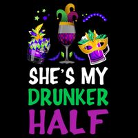 Mardi Gras She's My Drunker Half 16 in Basic Backpack