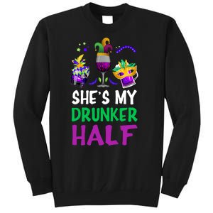 Mardi Gras She's My Drunker Half Tall Sweatshirt