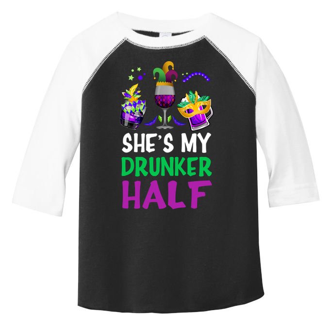 Mardi Gras She's My Drunker Half Toddler Fine Jersey T-Shirt