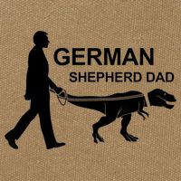 Mens German Shepherd Dad Dinosaur GSD Owners Funny Father's Day Cotton Canvas Backpack