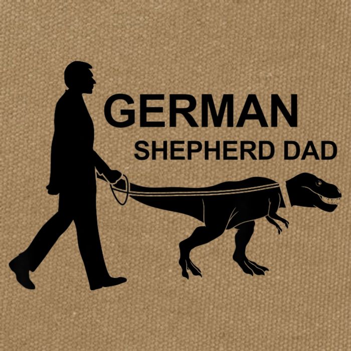 Mens German Shepherd Dad Dinosaur GSD Owners Funny Father's Day Cotton Canvas Backpack