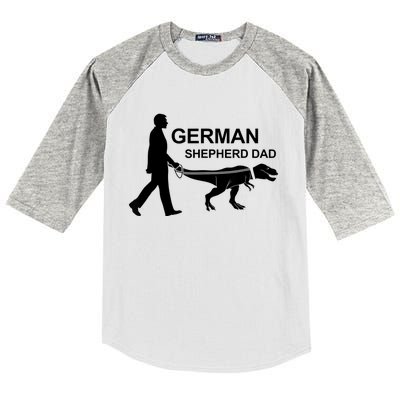 Mens German Shepherd Dad Dinosaur GSD Owners Funny Father's Day Kids Colorblock Raglan Jersey